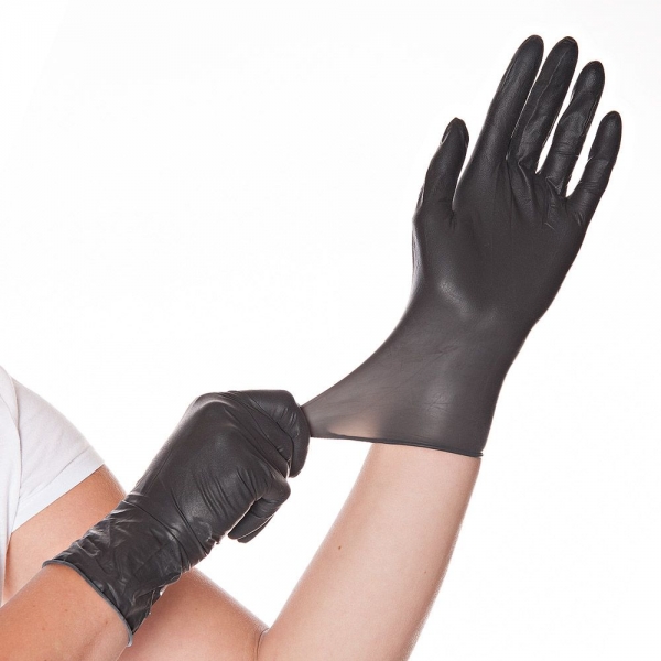 Latexhandschuhe schwarz puderfrei (100 Stck.)