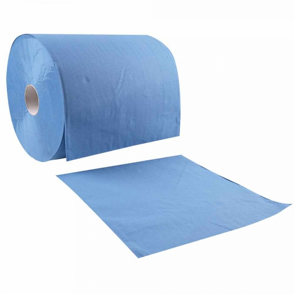 Putzpapier 3-lagig blau Rolle 500 Blatt 1x2 Rollen