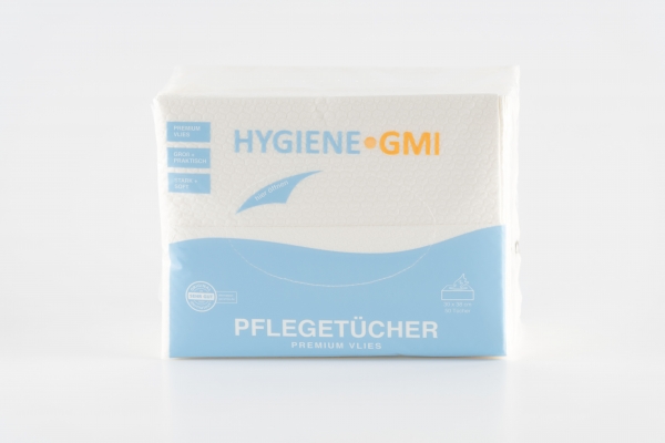 Pflegetuch aus Airlaid super soft, trocken und hautfreundlich mit Z-Falz und perforierter Folie